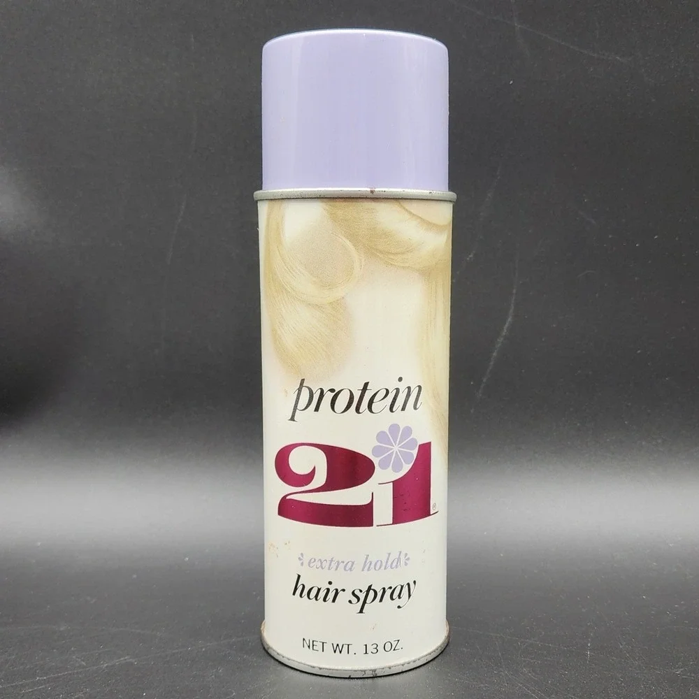 Mennen 13oz Purple Protein 21 Extra Hold Hair Spray Vintage 70s Prop Collectible